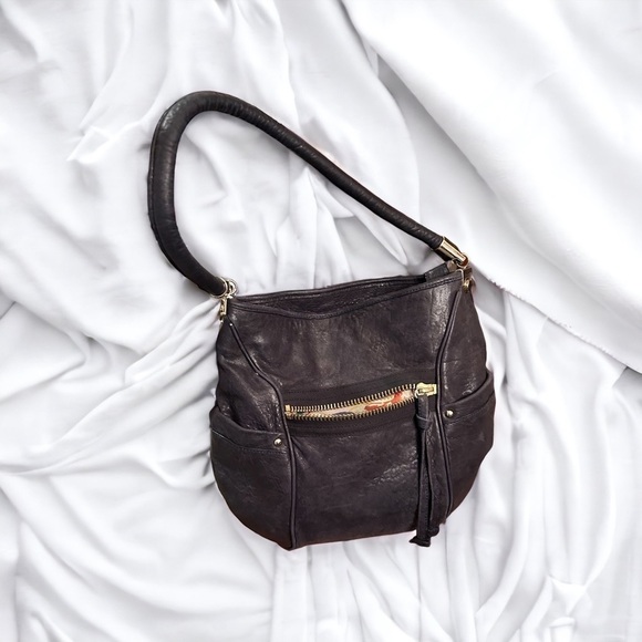 Tre VERO Sturdy Black calfskin leather Hobo Style Shoulder Bag - Picture 3 of 9